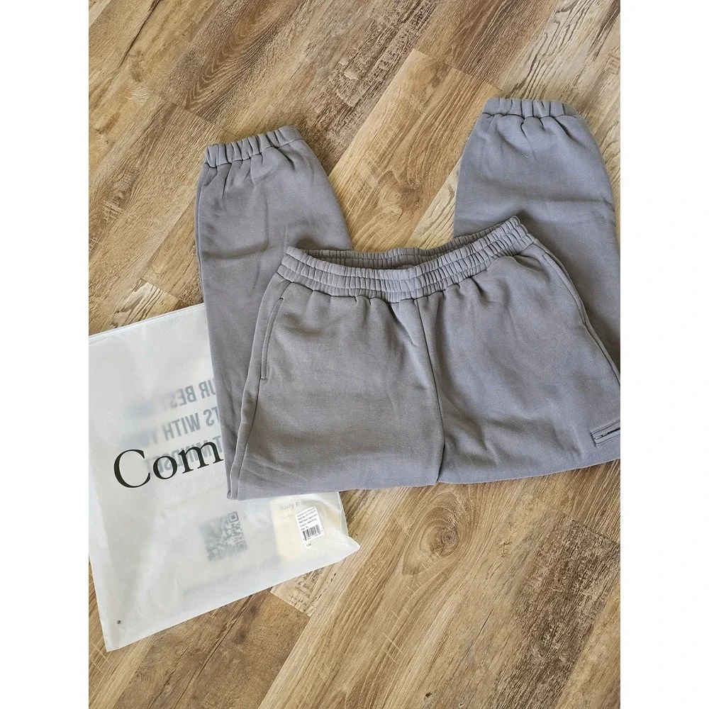 Comfrt Daily Fleece Sweatpants Grey High Waisted Joggers XL Oversized Loungewear